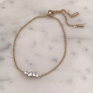 Crystal Gold Slide Bracelet 4 Rhinestones